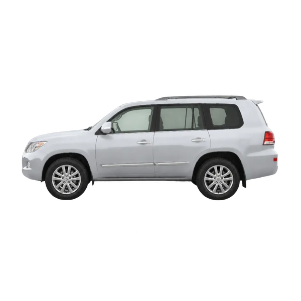 Lexus LX570 2010 prata, vista lateral (voltada para a esquerda)