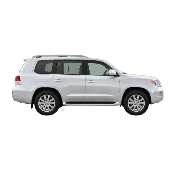 Lexus LX570 2010 prata, vista lateral (voltada para a direita)