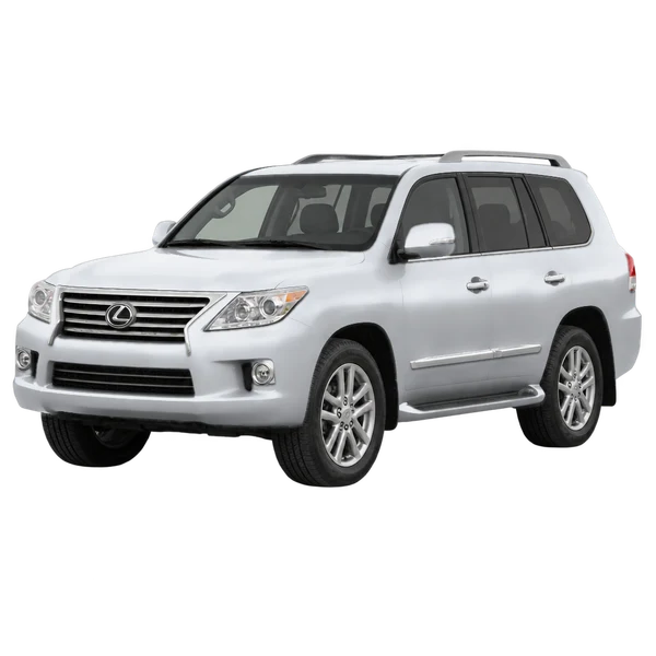 Lexus LX570 2012 prata, vista dianteira em três quartos (voltada para a esquerda)