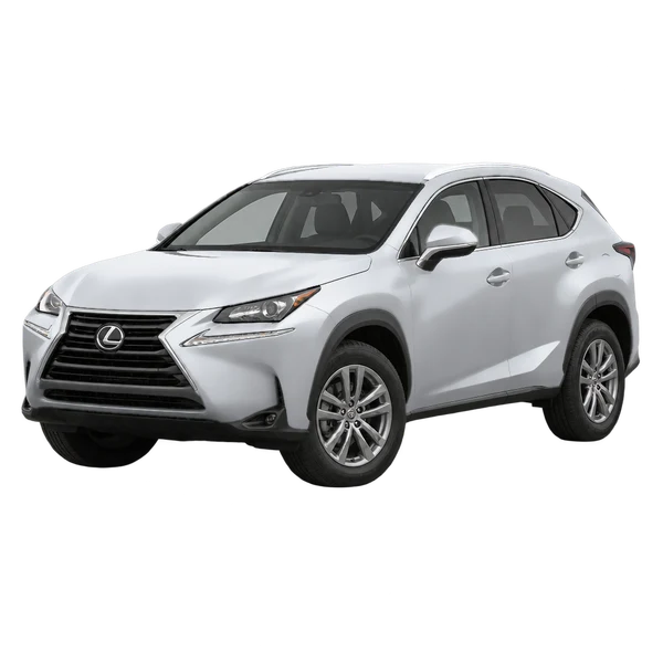 Lexus NX 200 2016 prata, vista dianteira em três quartos (voltada para a esquerda)