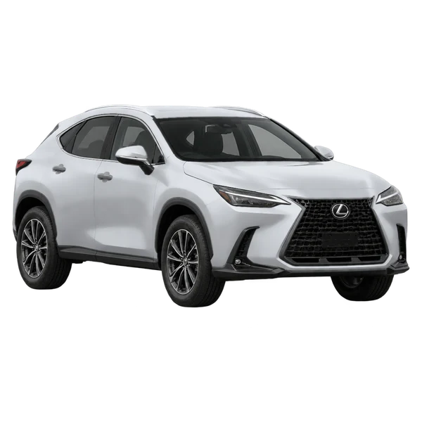 Lexus NX 250 2022 prata, vista dianteira em três quartos (voltada para a esquerda)