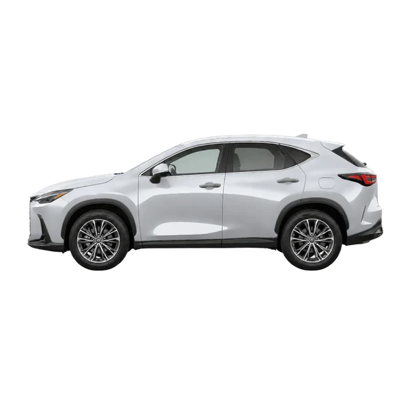 Lexus NX 250 2025 prata, vista lateral (voltada para a esquerda)