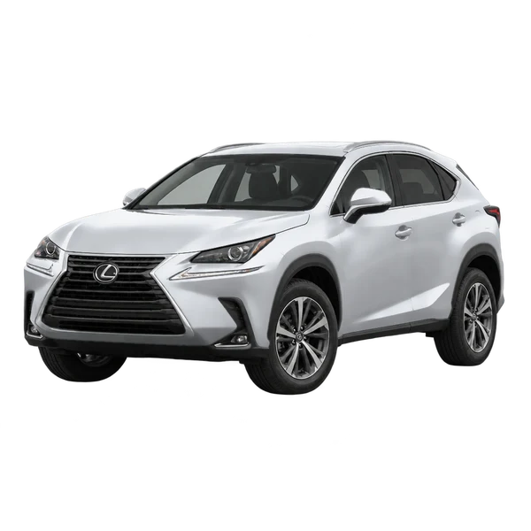 Lexus NX 300 2019 prata, vista dianteira em três quartos (voltada para a esquerda)