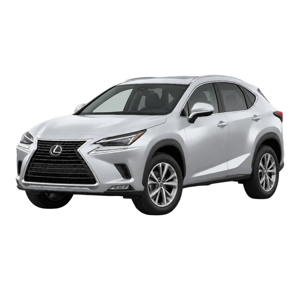 Lexus NX 300 2020 prata, vista dianteira em três quartos (voltada para a esquerda)