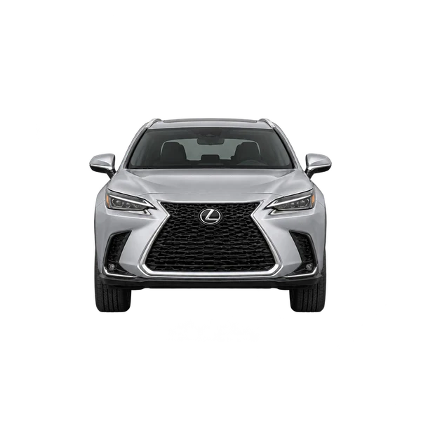 Lexus NX 2023 باللون فضي، منظر أمامي