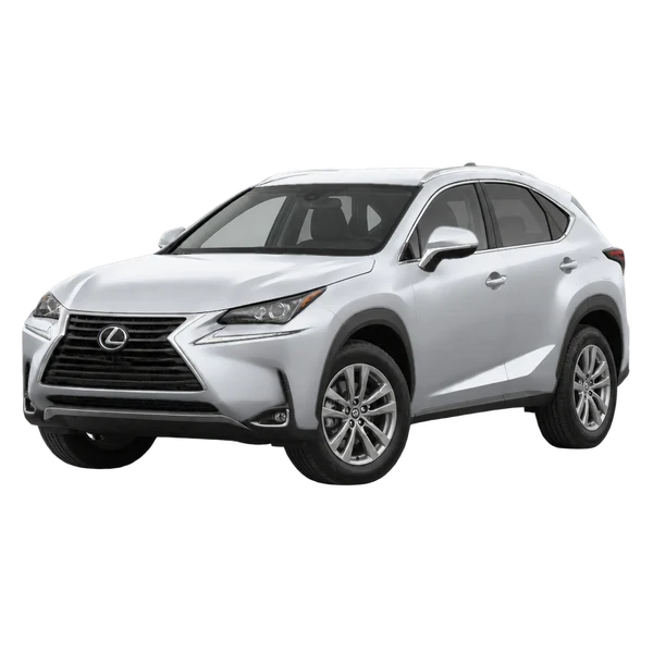 Lexus NX300H 2014 prata, vista dianteira em três quartos (voltada para a esquerda)
