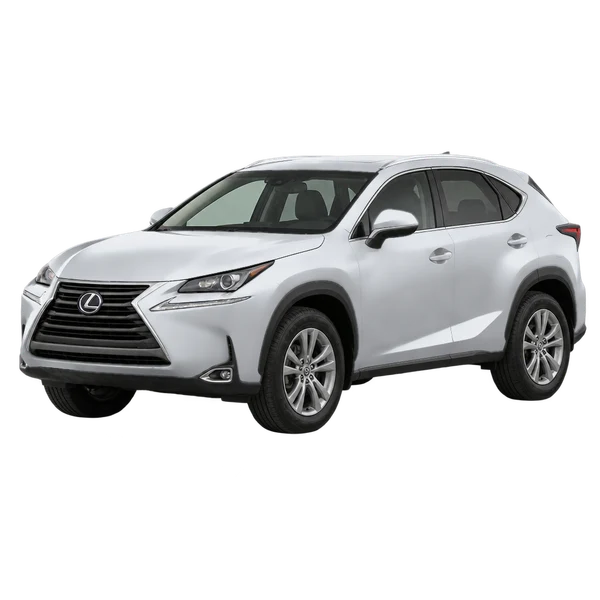 Lexus NX300H 2015 prata, vista dianteira em três quartos (voltada para a esquerda)