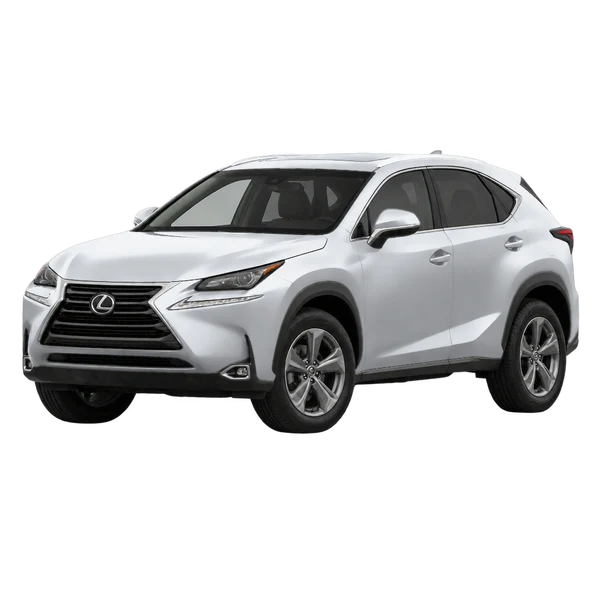 Lexus NX300H 2017 prata, vista dianteira em três quartos (voltada para a esquerda)