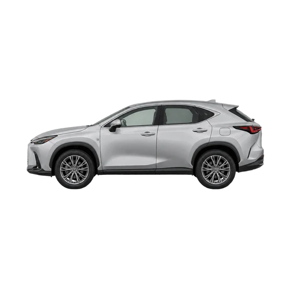 シルバーの2022 Lexus NX350H（側面（左向き）ビュー）