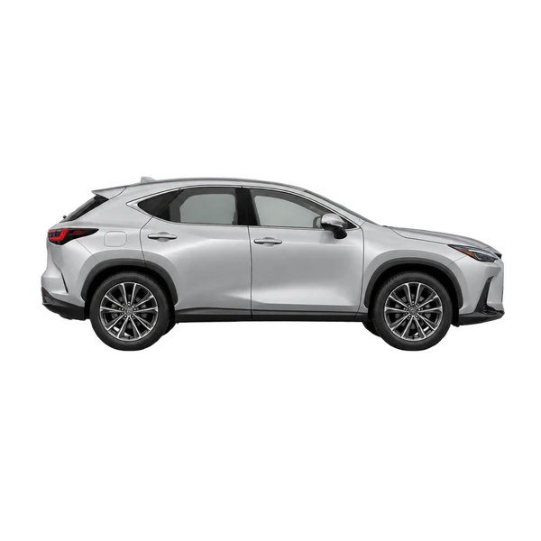 シルバーの2022 Lexus NX350H（側面（右向き）ビュー）
