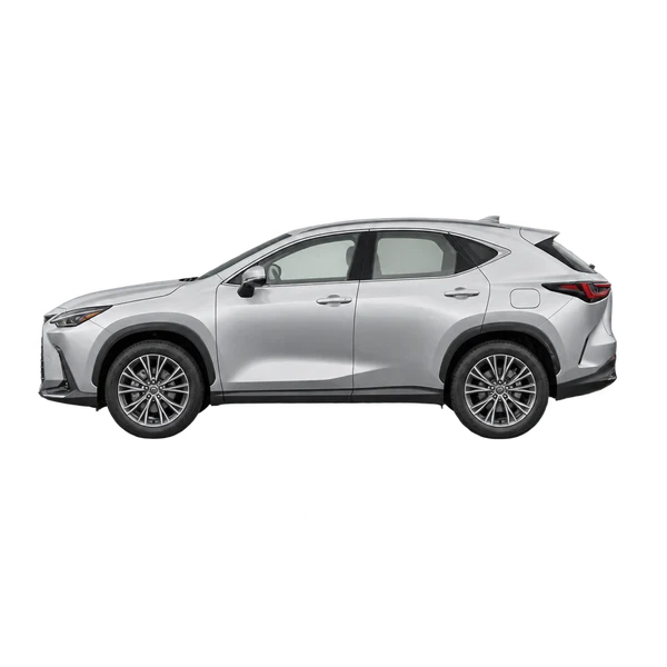 シルバーの2023 Lexus NX350H（側面（左向き）ビュー）