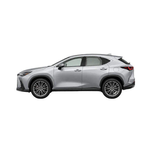 シルバーの2024 Lexus NX350H（側面（左向き）ビュー）