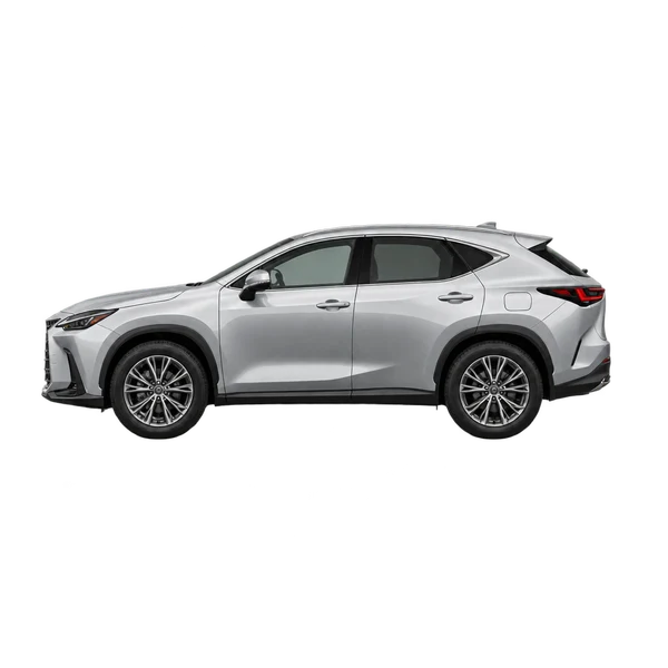 シルバーの2025 Lexus NX350H（側面（左向き）ビュー）