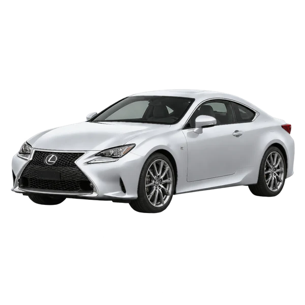 シルバーの2016 Lexus RC 200（フロントスリークォーター(左向き)ビュー）