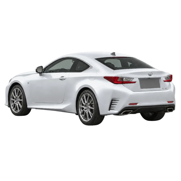 シルバーの2016 Lexus RC 200（リア斜め（左向き）ビュー）