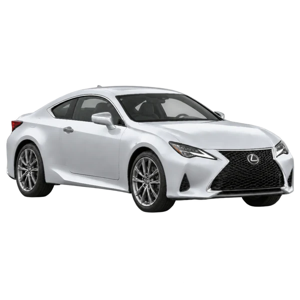 Lexus RC 300 2023 prata, vista três quartos dianteiro (voltado para a direita)