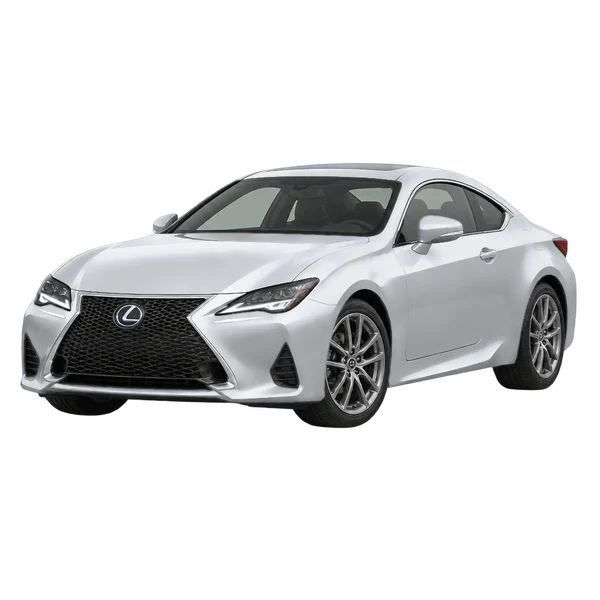 2025 Lexus RC 350 in Silber, Ansicht: Dreiviertelansicht vorne (nach links gerichtet)