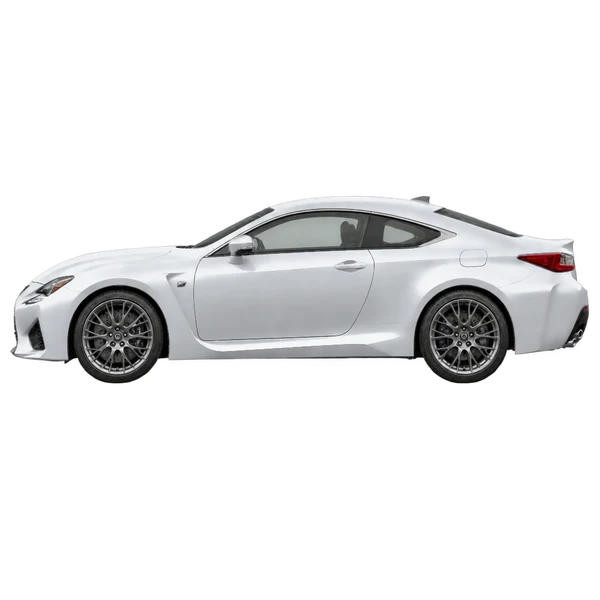 Lexus RC F 2015 باللون فضي، منظر جانبي (متجه إلى اليسار)