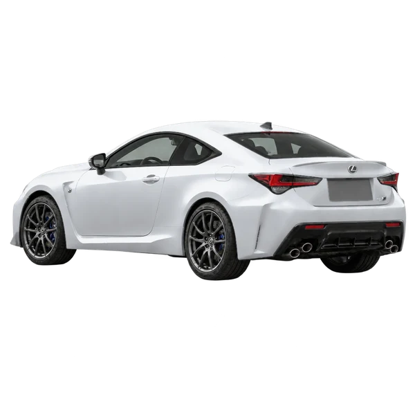Lexus RC F 2021 باللون فضي، منظر ثلاثة أرباع خلفي (باتجاه اليسار)