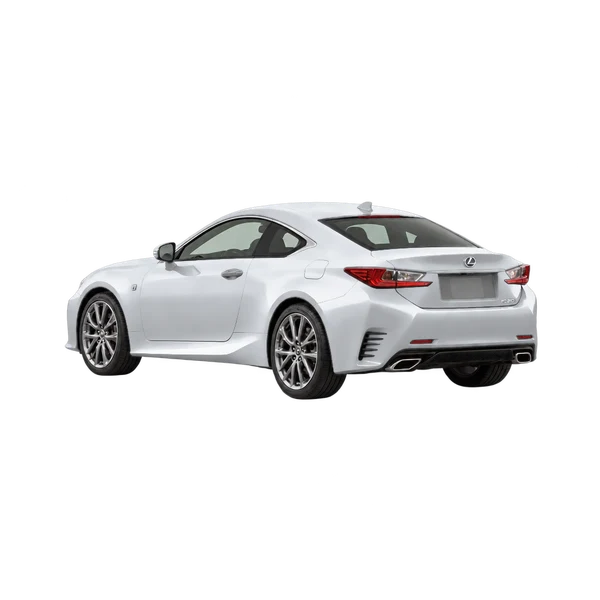 Lexus RC 2015 باللون فضي، منظر ثلاثة أرباع خلفي (باتجاه اليسار)