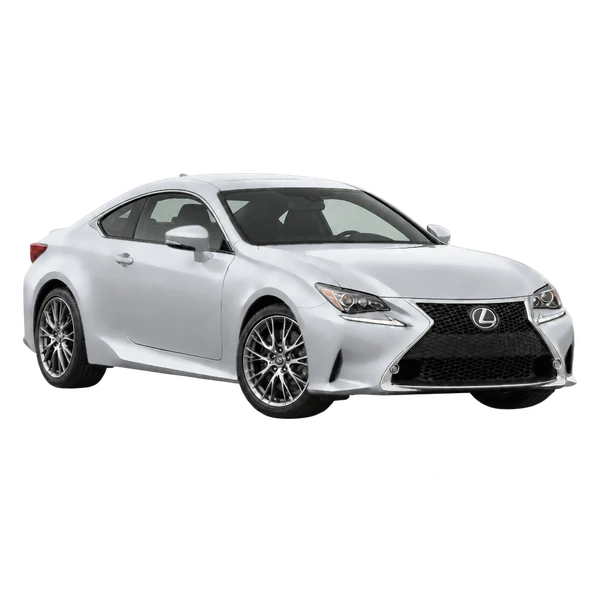Lexus RC 2020 prata, vista três quartos dianteiro (voltado para a direita)