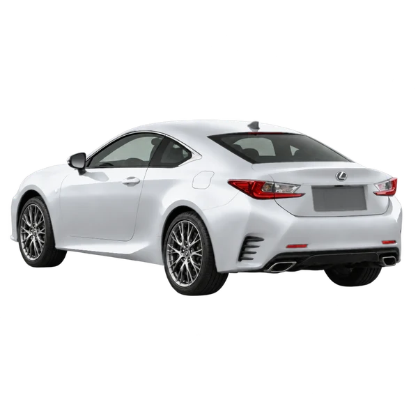Lexus RC 2021 argent, vue trois-quarts arrière (orienté vers la gauche)