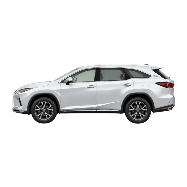 シルバーの2022 Lexus RX 350 L(側面(左向き)ビュー)