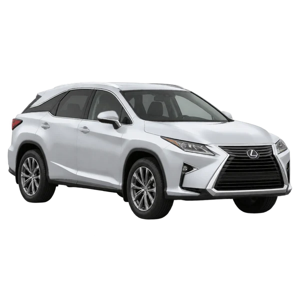 Lexus RX 350 2017 باللون فضي، منظر منظر أمامي بزاوية ثلاثة أرباع (متجه لليسار)