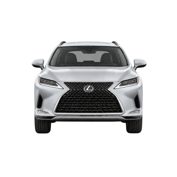 Lexus RX 350 2020 باللون فضي، منظر أمامي