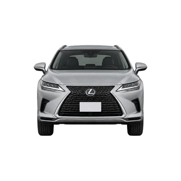 Lexus RX 350 2023 باللون فضي، منظر أمامي