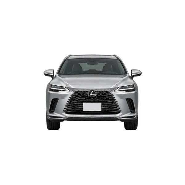 Lexus RX 350 2024 باللون فضي، منظر أمامي