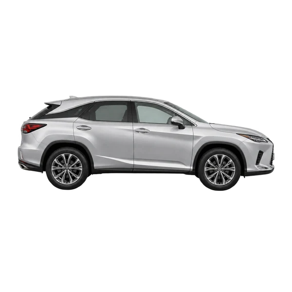 Lexus RX 450H 2025 prata, vista lateral (voltada para a direita)