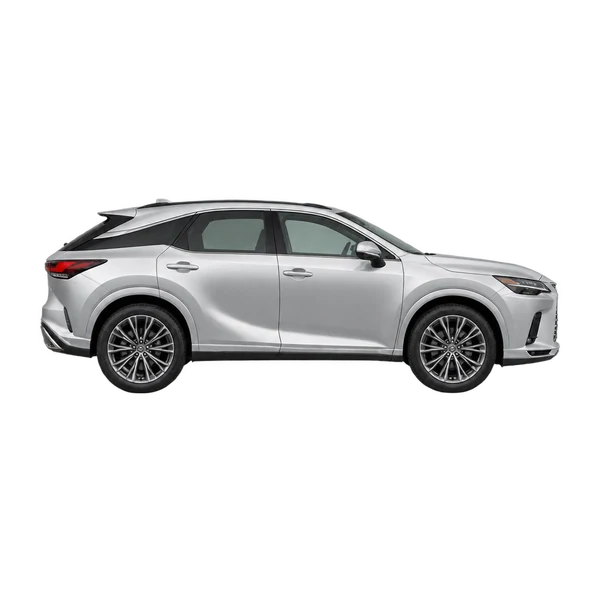 Lexus RX 500H 2025 prata, vista lateral (voltada para a direita)