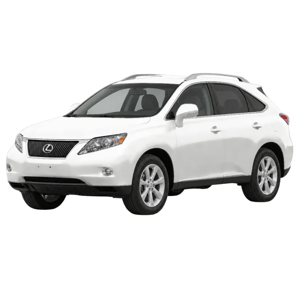 Lexus RX 2010 blanc, vue trois-quarts avant (orienté vers la gauche)