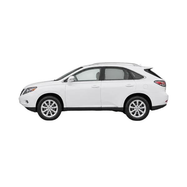 Lexus RX 2012 باللون أبيض، منظر جانبي (متجه إلى اليسار)