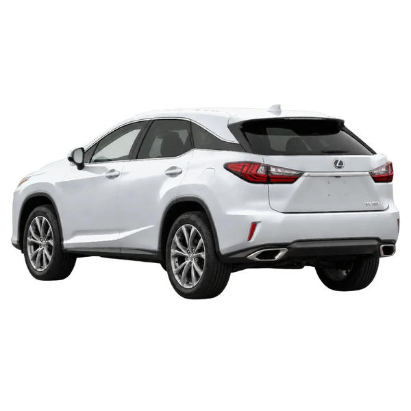 Lexus RX 2019 باللون فضي، منظر ثلاثة أرباع خلفي (باتجاه اليسار)