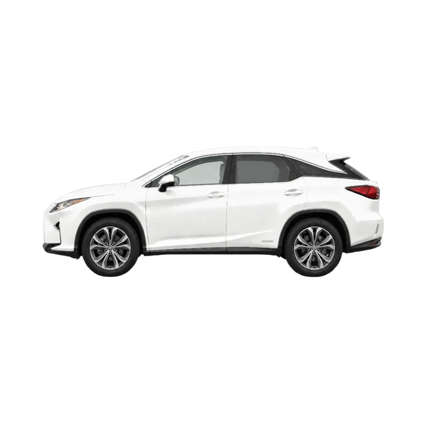 Lexus RX 2020 blanc, vue côté (vers la gauche)
