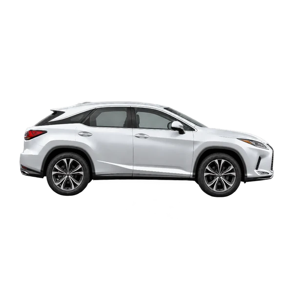 Lexus RX 2023 argent, vue profil (tourné vers la droite)