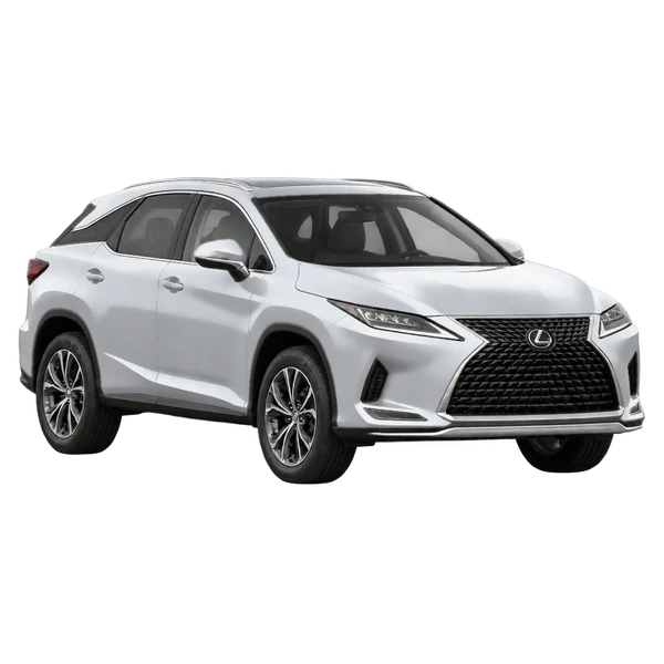 2021 Lexus RX300 in Silber, Ansicht: Dreiviertelansicht vorne (nach links gerichtet)
