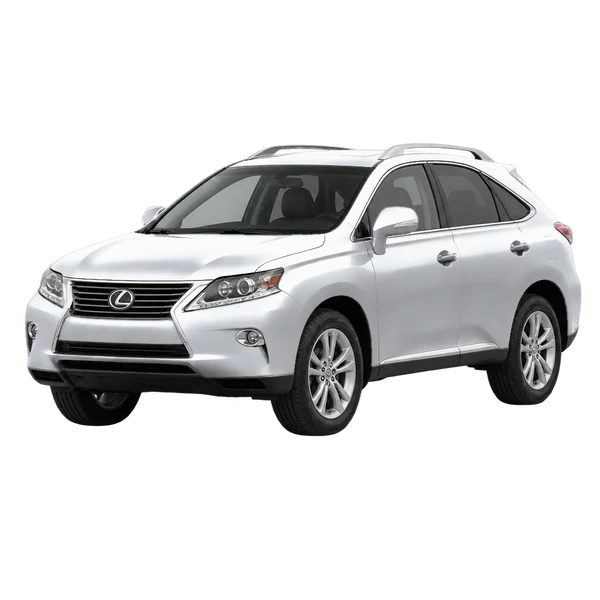 Lexus RX350 2014 prata, vista dianteira em três quartos (voltada para a esquerda)