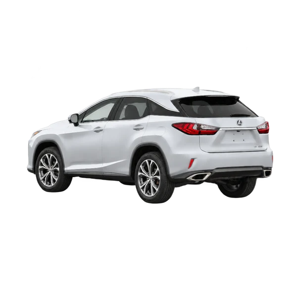 Lexus RX350 2016 باللون فضي، منظر ثلاثة أرباع خلفي (باتجاه اليسار)