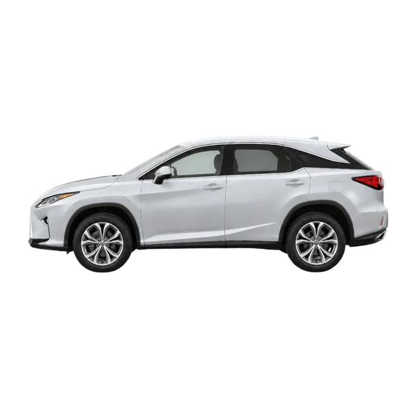 Lexus RX350 2016 باللون فضي، منظر جانبي (متجه إلى اليسار)