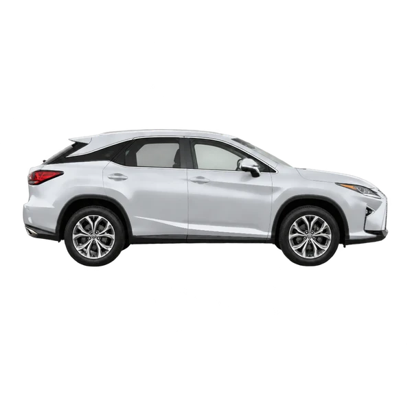 Lexus RX350 2016 باللون فضي، منظر منظر جانبي (باتجاه اليمين)