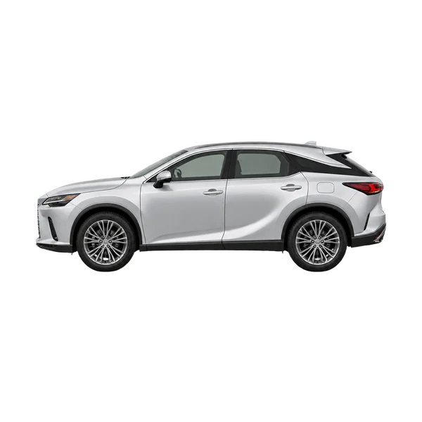 シルバーの2024 Lexus RX350H（側面（左向き）ビュー）
