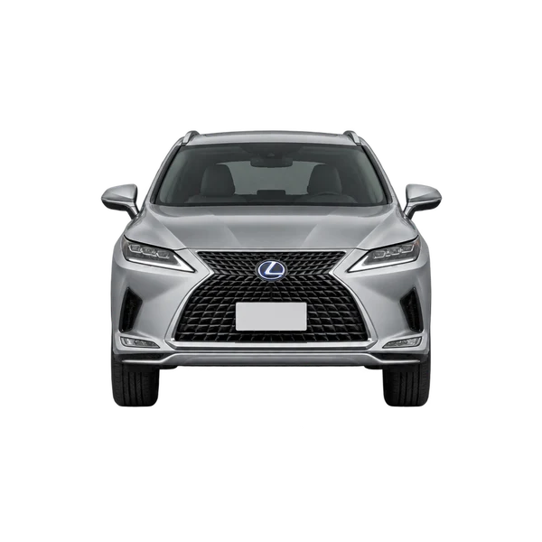 Lexus RX450H 2022 باللون فضي، منظر أمامي