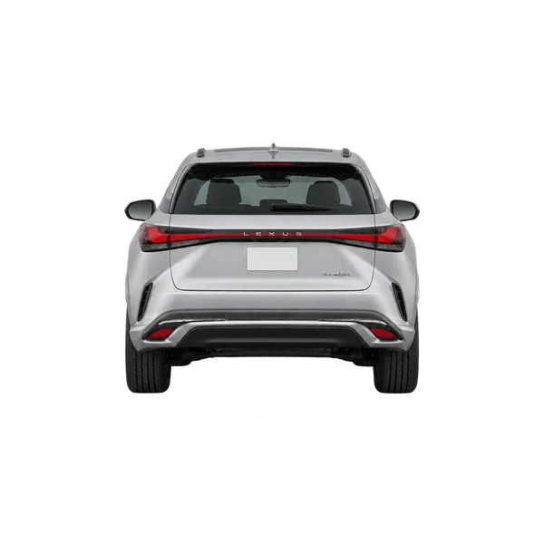 Lexus RX450H 2024 باللون فضي، منظر من الخلف