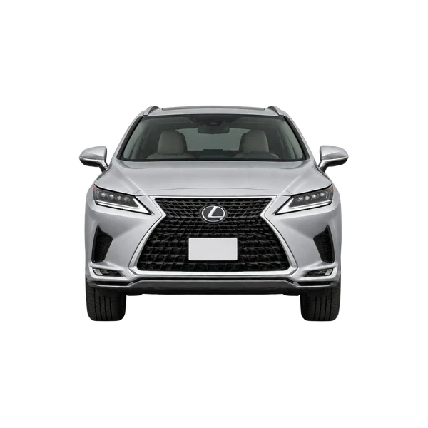 Lexus RX450H 2026 باللون فضي، منظر أمامي