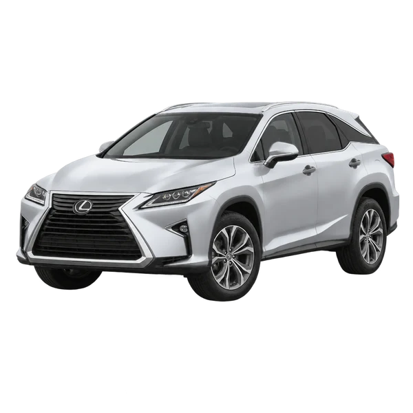 シルバーの2018 Lexus RX450HL（フロントスリークォーター(左向き)ビュー）