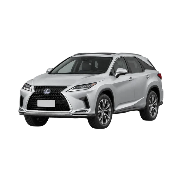 シルバーの2022 Lexus RX450HL（フロントスリークォーター(左向き)ビュー）