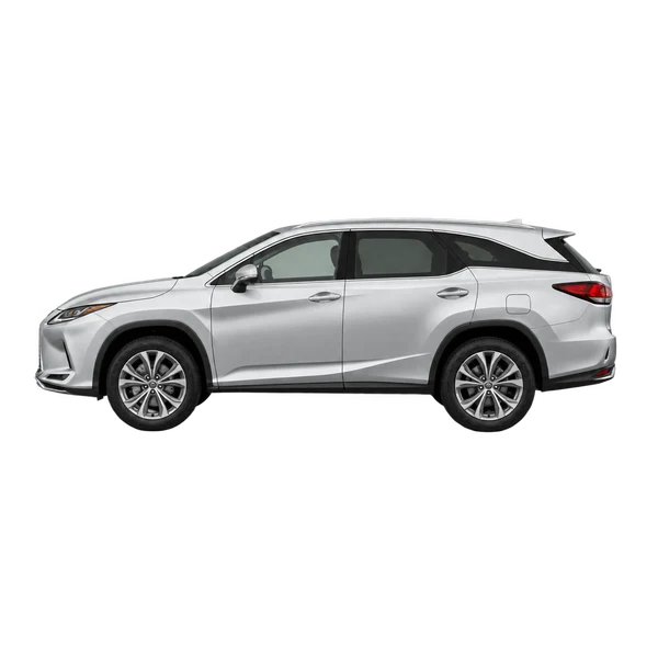 シルバーの2022 Lexus RX450HL（側面（左向き）ビュー）